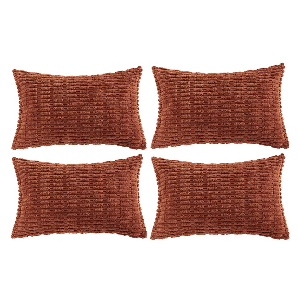 Fancy Homi 4 Packs Decorative Throw Pillow Covers for Living Room Couch Bed, Modern Farmhouse Boho Home Décor Accent Cushion Case, 26" x 26", Peach BST220