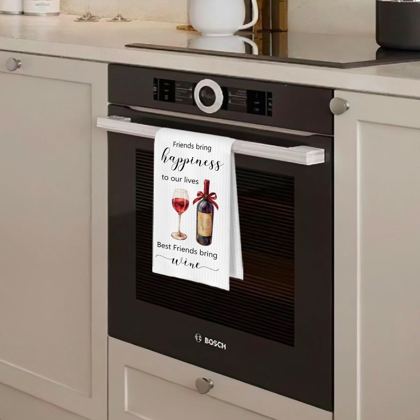 Funny Wine Kitchen Decor - Wine Gifts Waffle Dish Towels for Kitchen, Hostess Gifts Hand Towels, Housewarming Gift Tea Towel, 16x24 Inch BST220