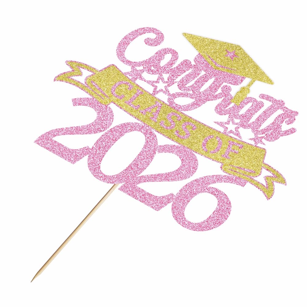 Congratulations Cake Topper,Congratulations 2026 Graduation | Cake Topper,Graduation, Wedding, Retirement, Birthday, Anniversary, Celebration Party Decorations Supplies (Black Gold) BST202