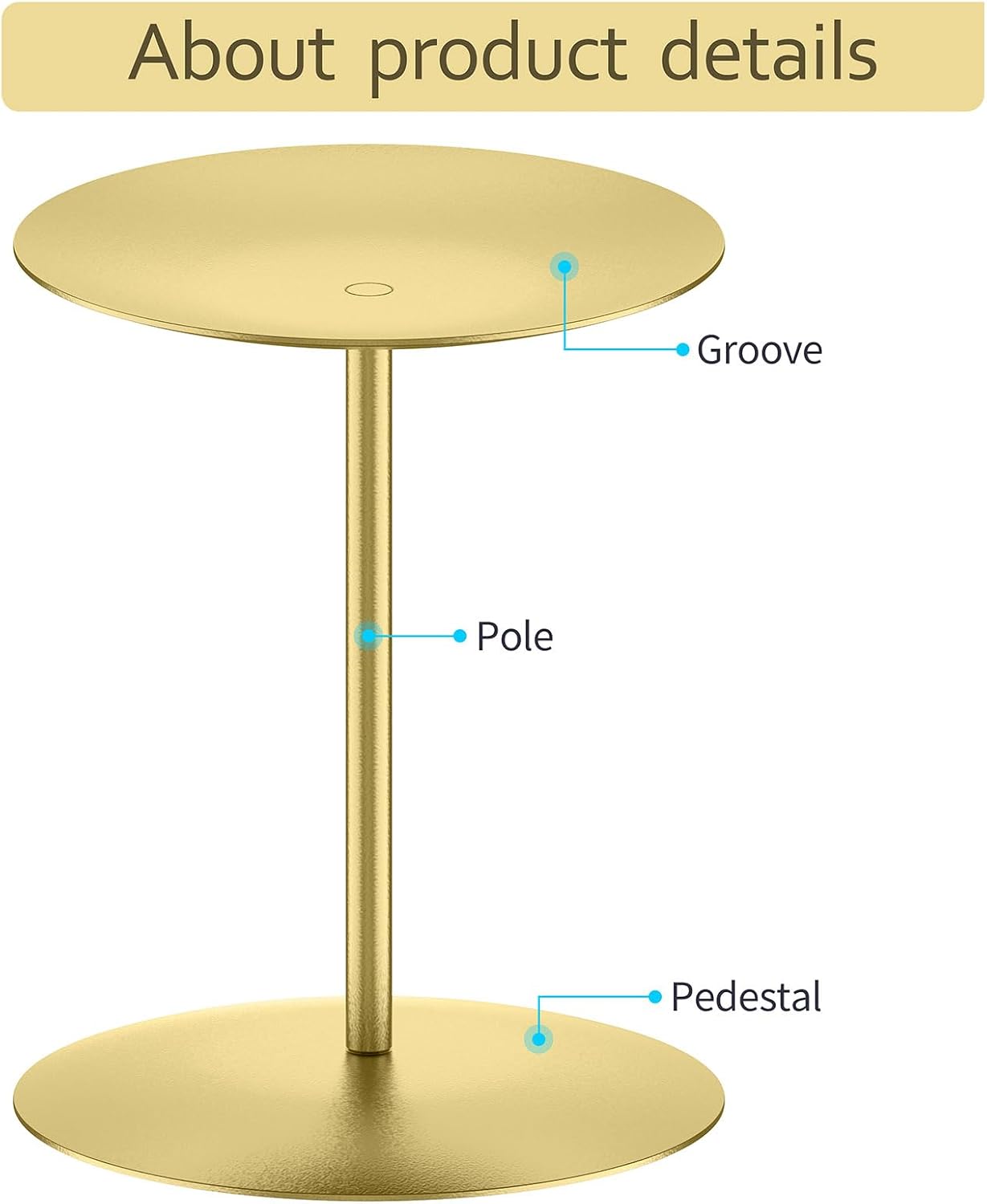 smtyle Gold Metal Candle Holder Sets for Pillar Candles Set of 3 Wedding Table Centerpiece Candle Holders, Minimalist Farmhouse Decor for Fireplace Mantel & Dining Room BST326H