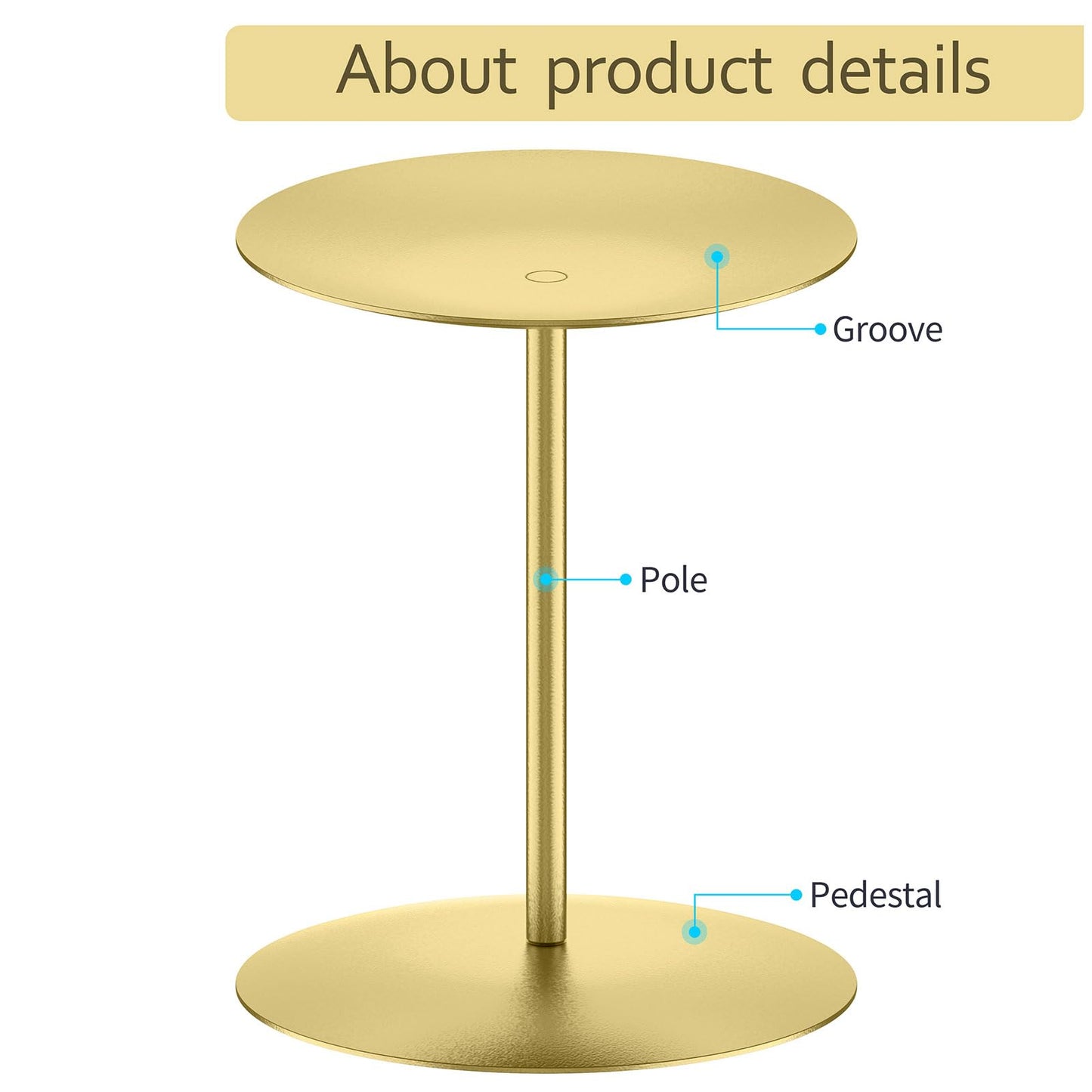 smtyle Gold Metal Candle Holder Sets for Pillar Candles Set of 3 Wedding Table Centerpiece Candle Holders, Minimalist Farmhouse Decor for Fireplace Mantel & Dining Room BST326H