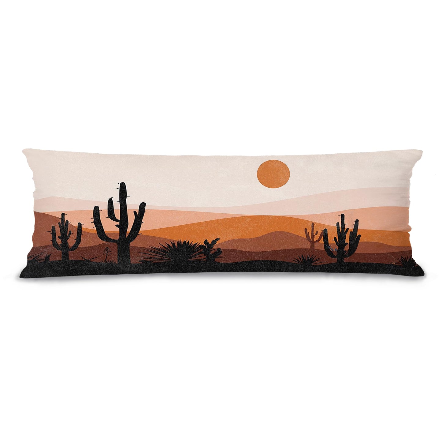 Boho Sun Sunshine 21x54 Body Pillow Cover Case, Modern Neutral Boho Horizontal Sun Sunset Sunrise Decorative Long Hug Pillow Cases for Bed Couch BST220