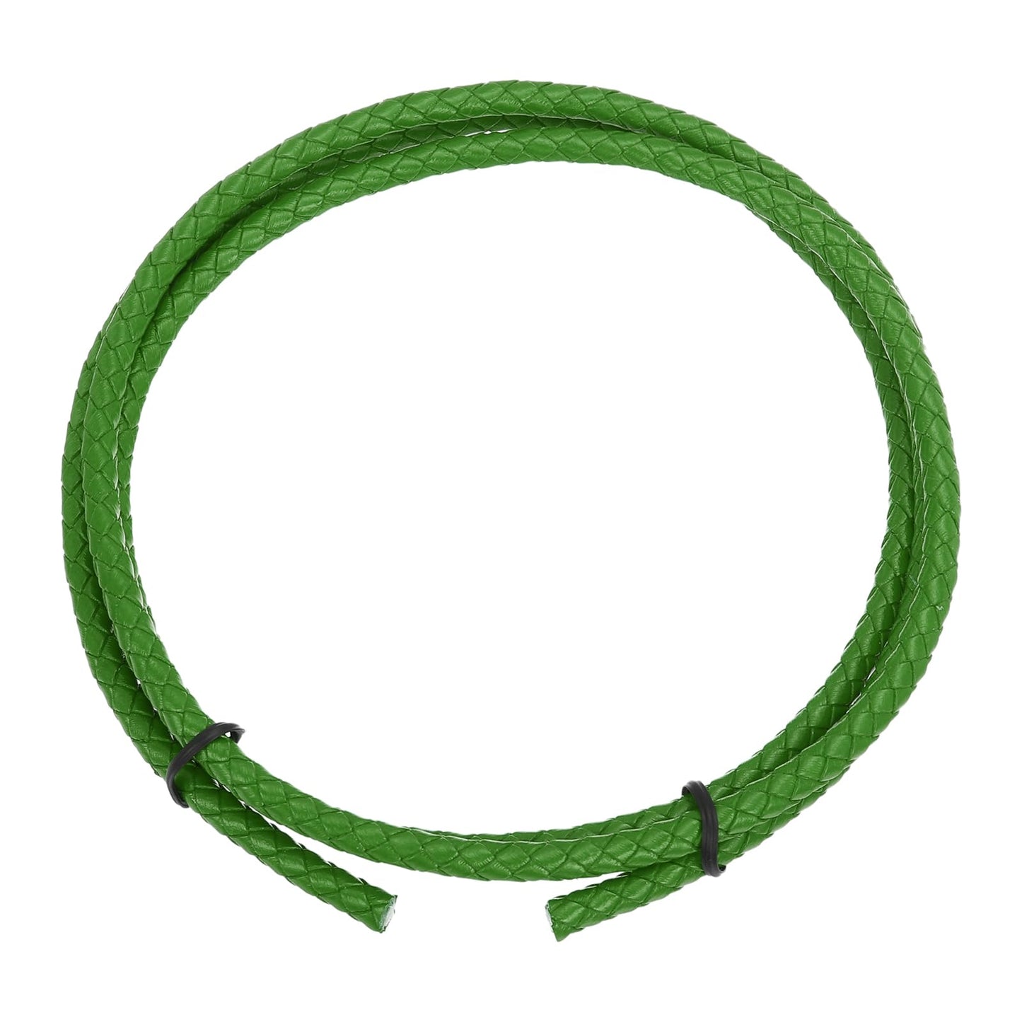 MECCANIXITY 1.1 Yards Bolo Tie Cord 6mm Diameter Round Braided Leather Strip 1 Meter Long for Bracelet Necklace Beading, Yellow WN420