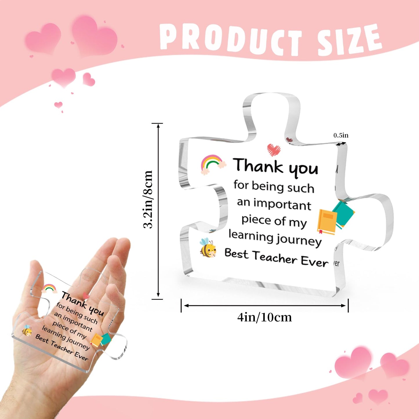 Teacher Appreciation Gifts End of Year Thank You Christmas Retirement Back to School Graduation Halloween Thanksgiving Teacher Gifts for Women Acrylic Plaque Decor with Sunflower for Teachers BST326L