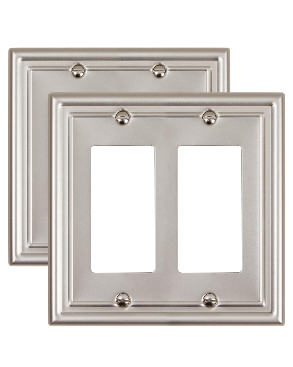 Decorative Metal Wall Plates, Switch Plates Outlet Covers (Off White/1 Decorator 4 Pack) WN420