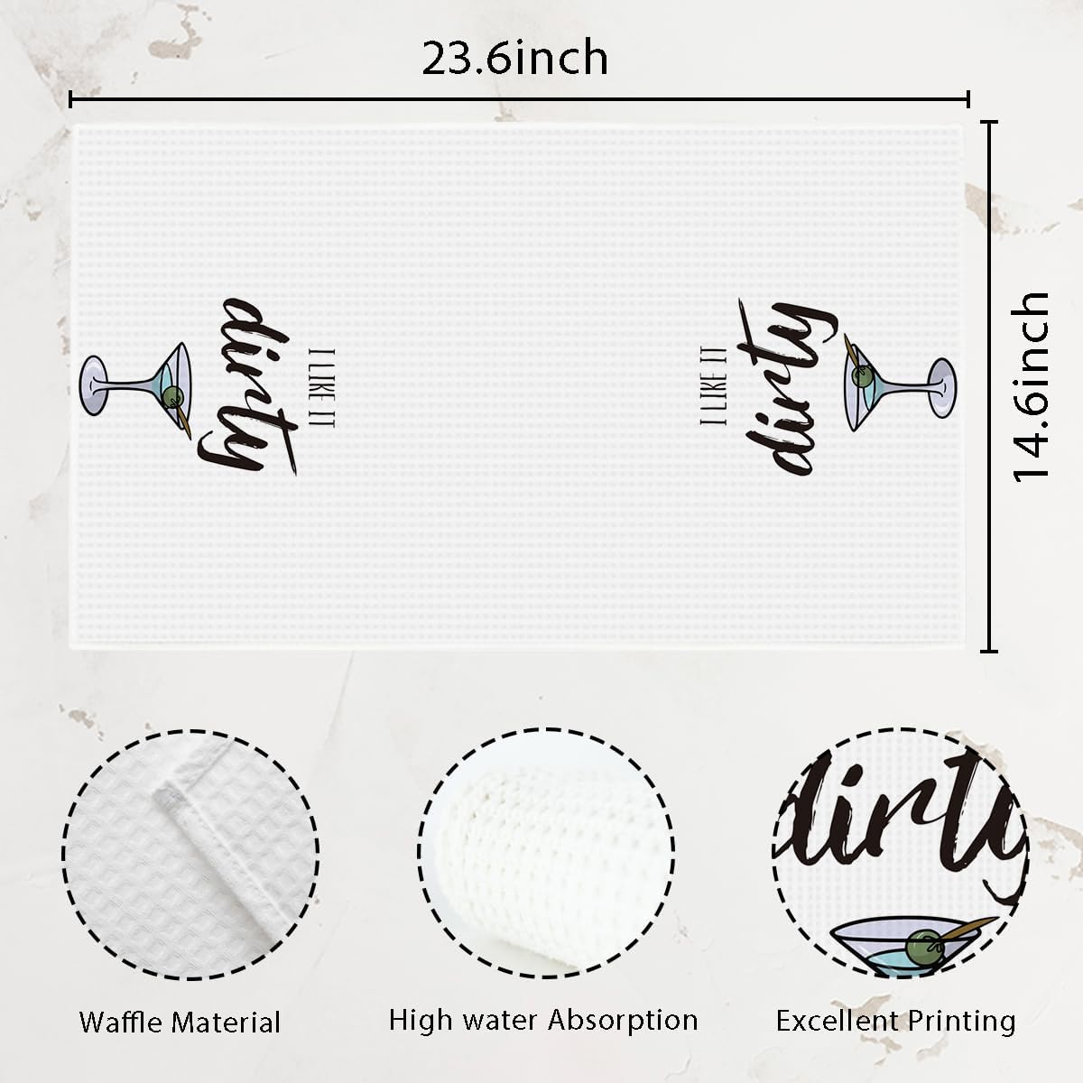 Funny Dirty Martini Gift Martini Dish Towel DirtyMartini Cocktail Lovers Hand Towel Tea Towel for Home Kitchen Bar Decor BST202