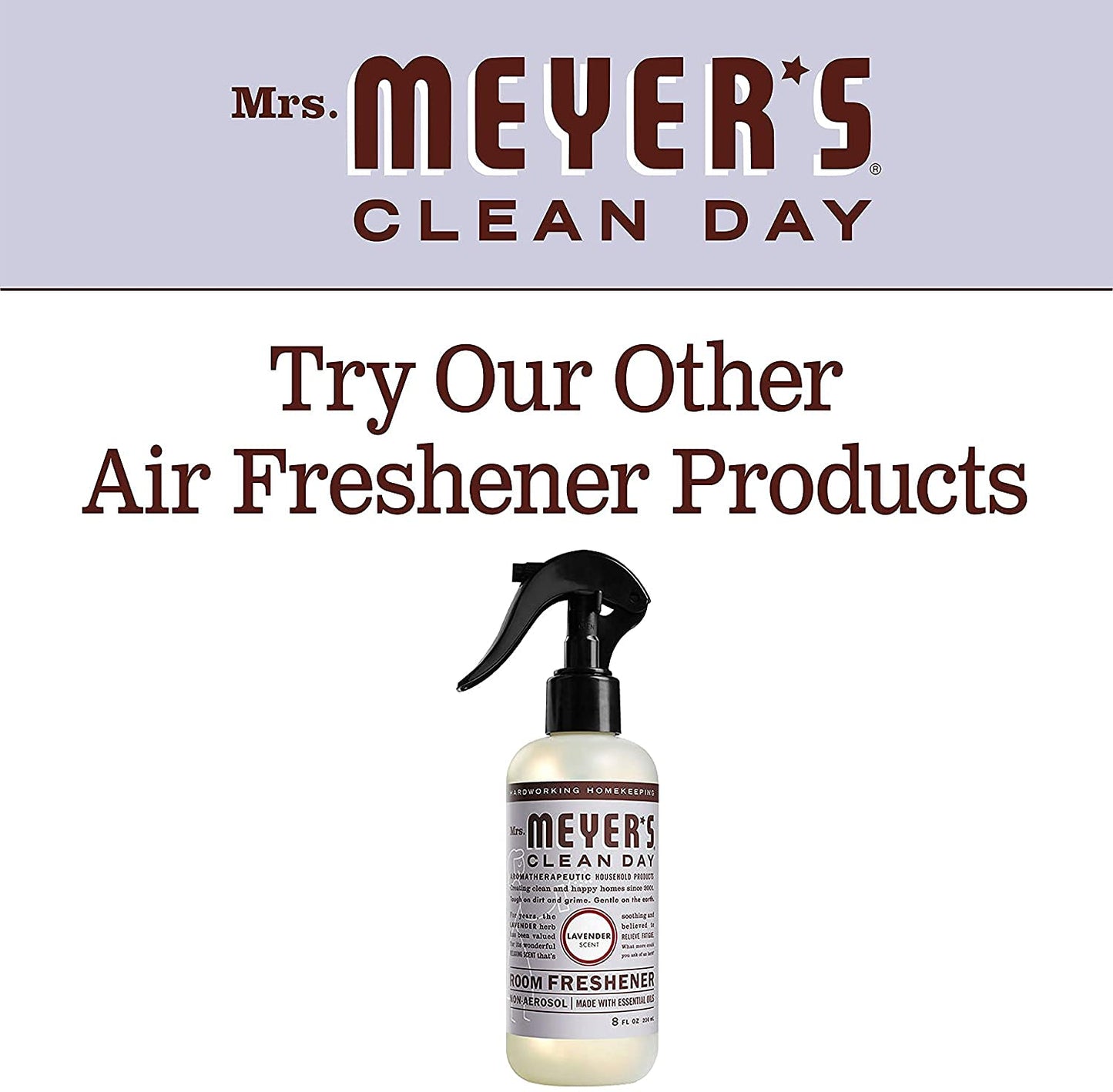 MRS. MEYER'S CLEAN DAY Scented Soy Aromatherapy Candle, 35 Hour Burn Time, Made with Soy Wax, Lavender, 7.2 oz