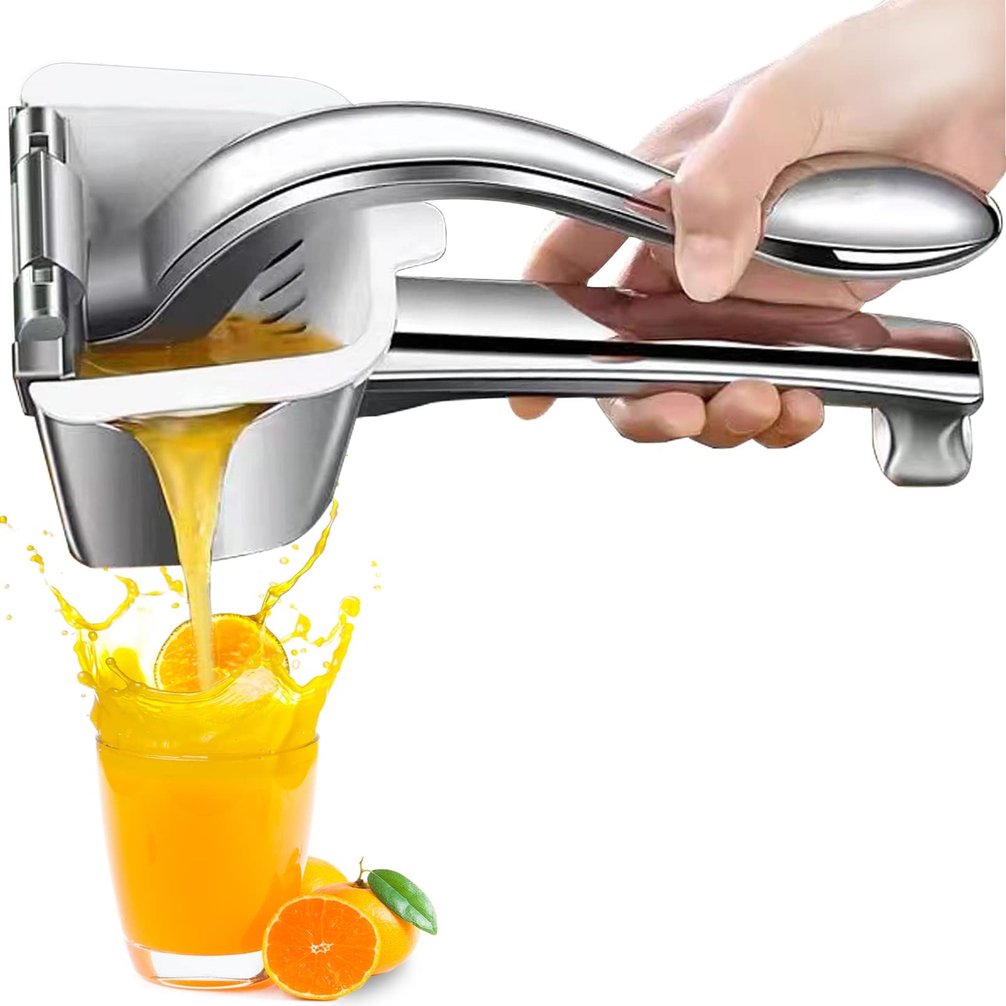 Real Stainless Steel Lemon Squeezer Citrus Juicer Hand Press Heavy Duty Manual Squeeze Juice Extractor Maker Orange Lime Grapefruit Presser - Bonus 50 Pcs Filter Bags