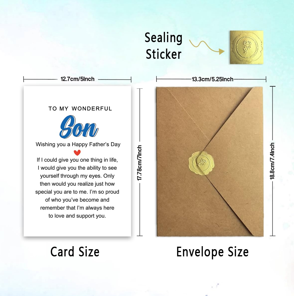 Funny Fathers Day Card for Dad, Fathers Day Gift for Dad, with Kraft Envelope and Gold Seal Sticker BST220