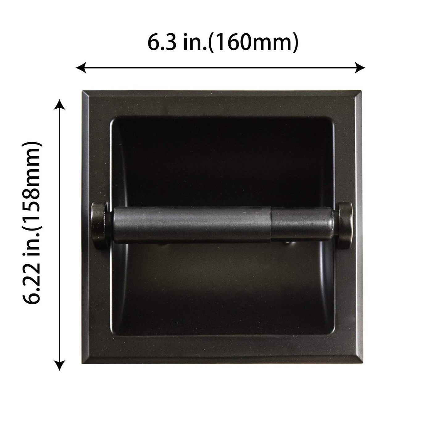 SENTO Recessed Gold Toilet Paper Holder, Wall Mounted Heavy Duty Metal Toilet Paper Roll Holder with Rear Mounting Bracket, in Wall, Easy Installation, Satin Brass BST220