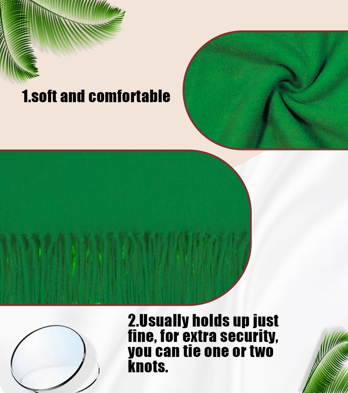 Winter Soft Long Scarf, Pashmina Shawls and Wraps, Warm Large Scarves for Men Women Evening Dress Wedding WN420