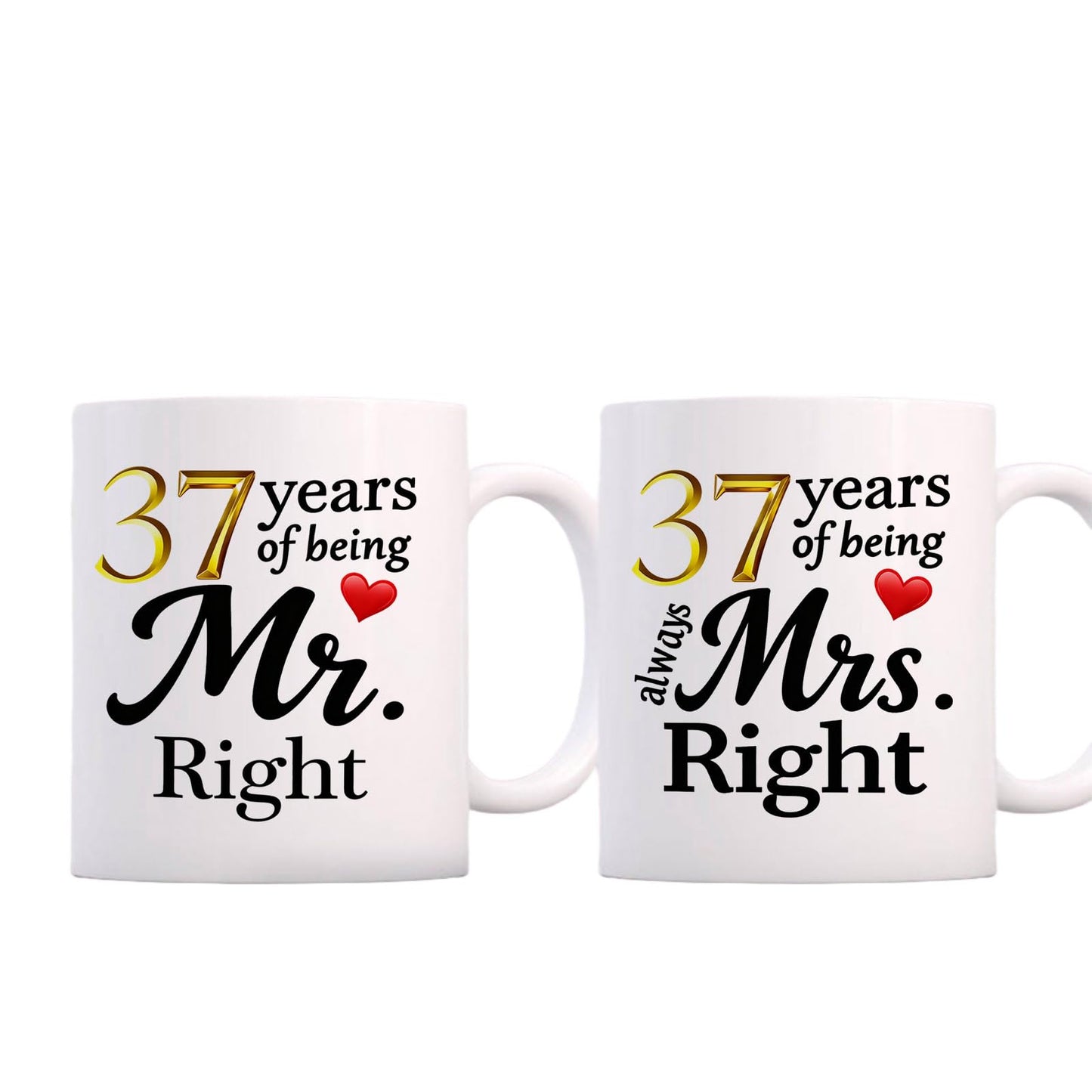 10 Year Anniversary For Couple Coffee Mugs Set of 2-10th Wedding Gifts Decorations for Parents Grandparents Husband Wife Him Her 11oz (10th) BST220