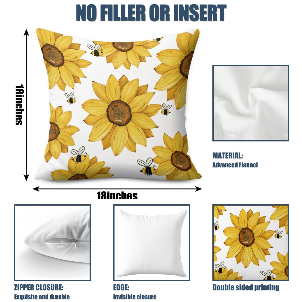 4 PCs Lemon Decor Pillow Covers 18x18, Italian Gifts Throw Pillow Covers | Italy Lemon Pillow Cases Decorative Pillow Protectors Living Room Bedroom Office Home Decor for Cushion Car Bed BST202