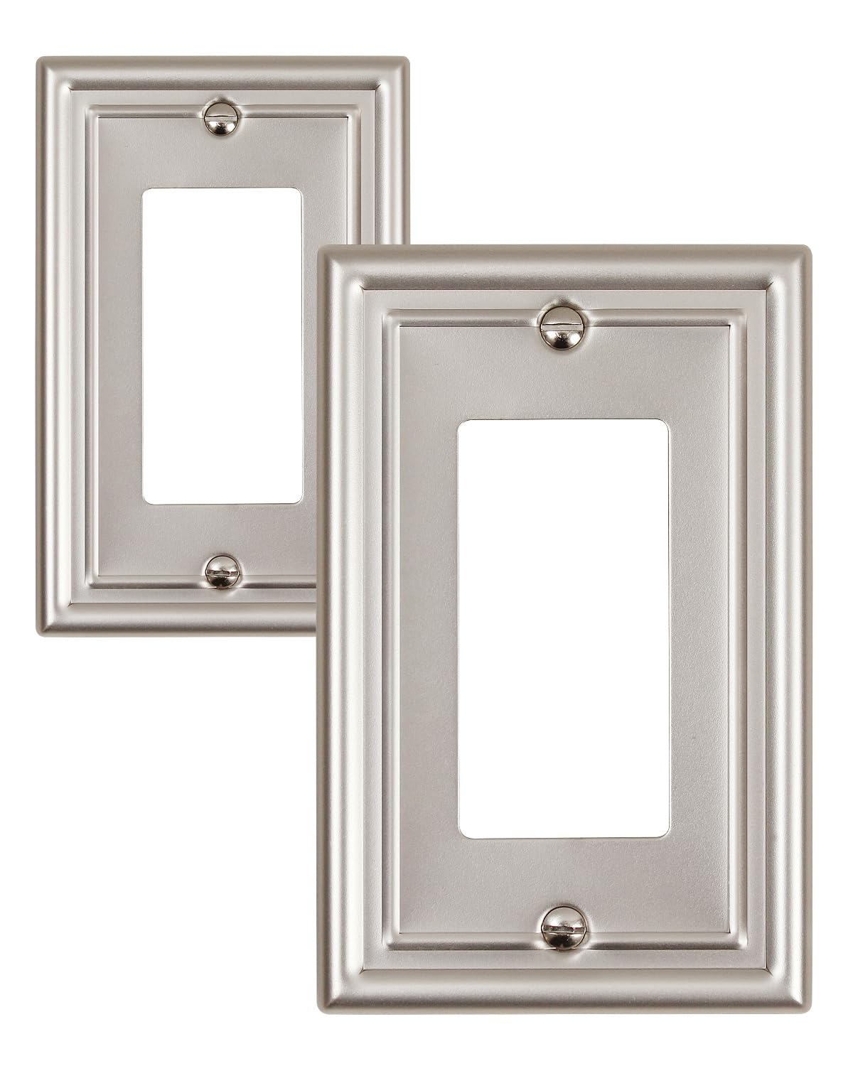 Decorative Metal Wall Plates, Switch Plates Outlet Covers (Off White/1 Decorator 4 Pack) WN420