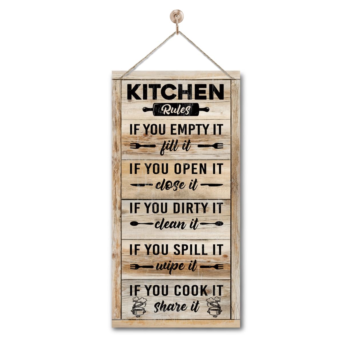 Rustic & Funny Bathroom Signs - Western & Farmhouse Bathroom Rules Wall Decor E1 BST202