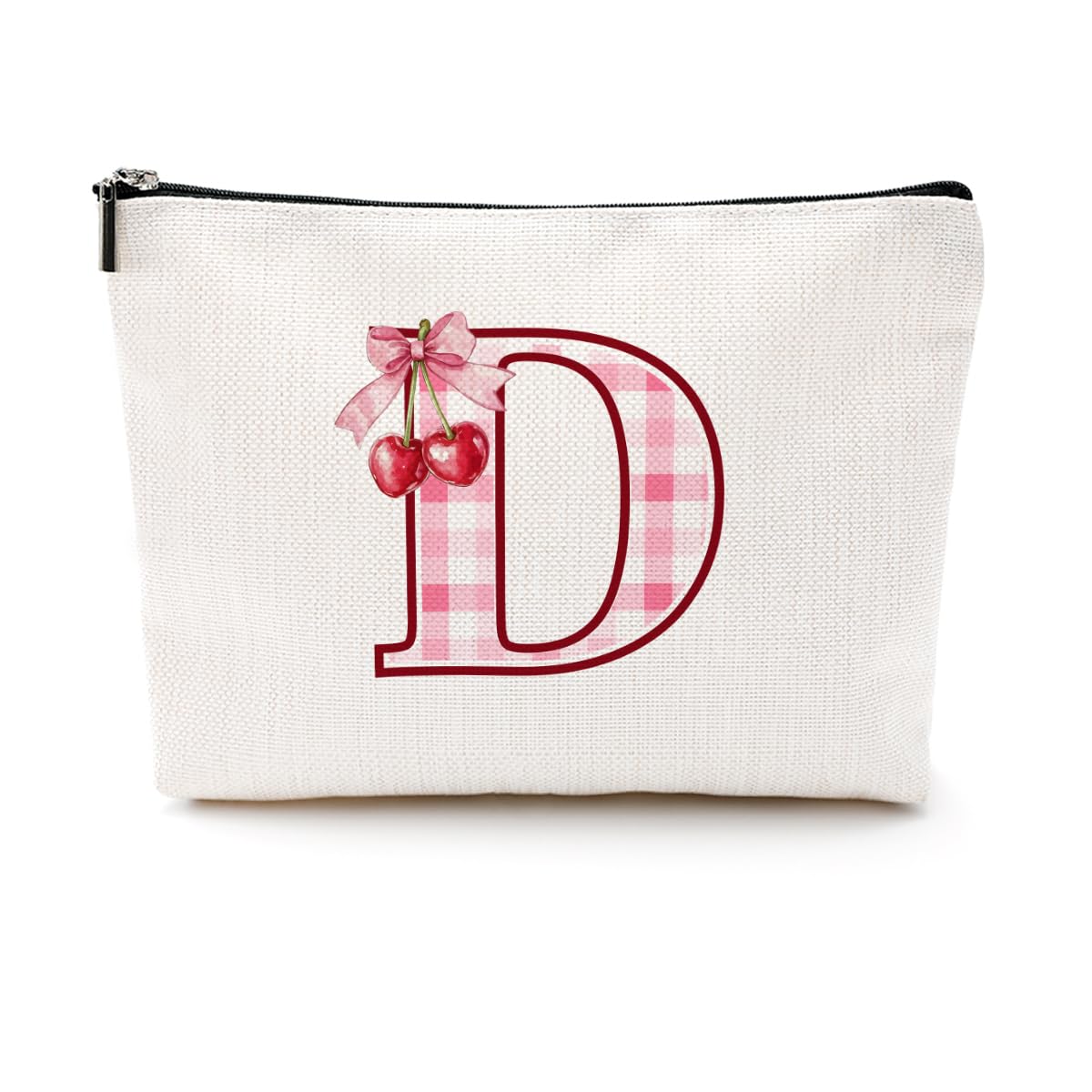 Soccer Gifts Initial Makeup Bag Soccer Girl Gifts Cosmetic Bag Letter D | Monogrammed Zipper Pouch Soccer Accessories for Girls Women Player Coaches Friend Graduation Birthday Gifts BST202