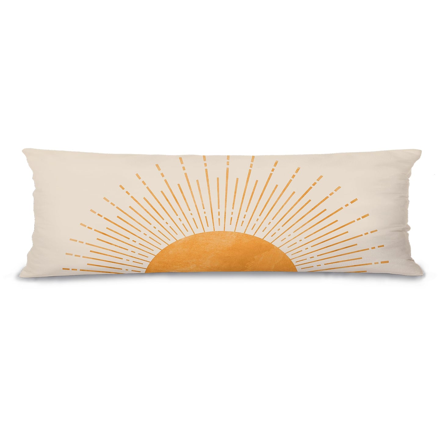 Boho Sun Sunshine 21x54 Body Pillow Cover Case, Modern Neutral Boho Horizontal Sun Sunset Sunrise Decorative Long Hug Pillow Cases for Bed Couch BST220