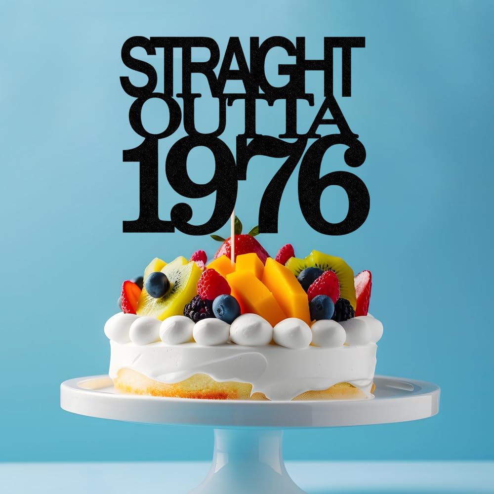 Black Glitter Straight Outta 1961 Cake Topper,Hello 65,Funny 65th | Birthday Cake Topper,65 Fabulous,Cheer to 65 Years,Men and Women 65th Birthday/Wedding/Anniversary Party Decorations BST202