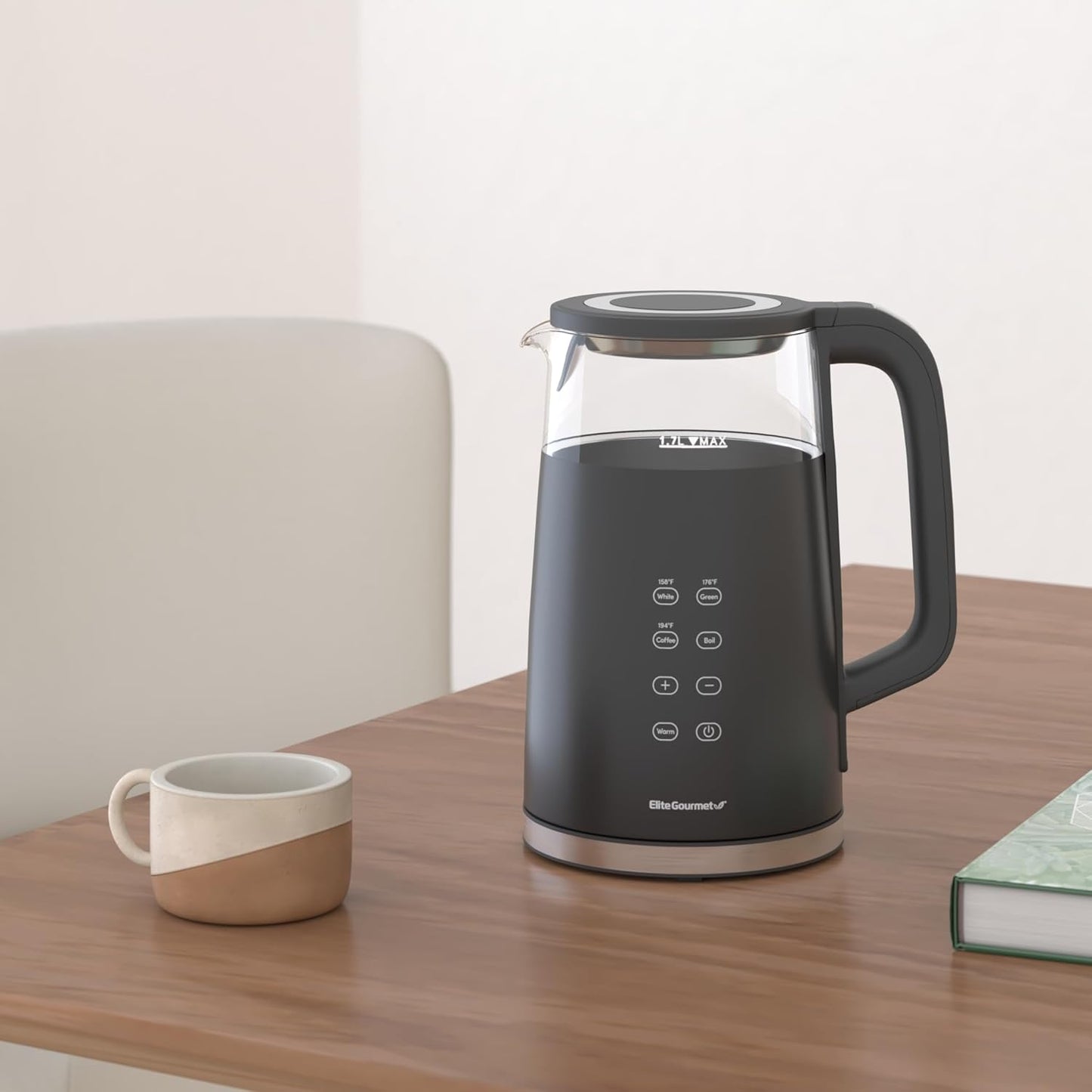 Elite Gourmet 1.7L Dual Wall Cool Touch Electric Tea Kettle 50