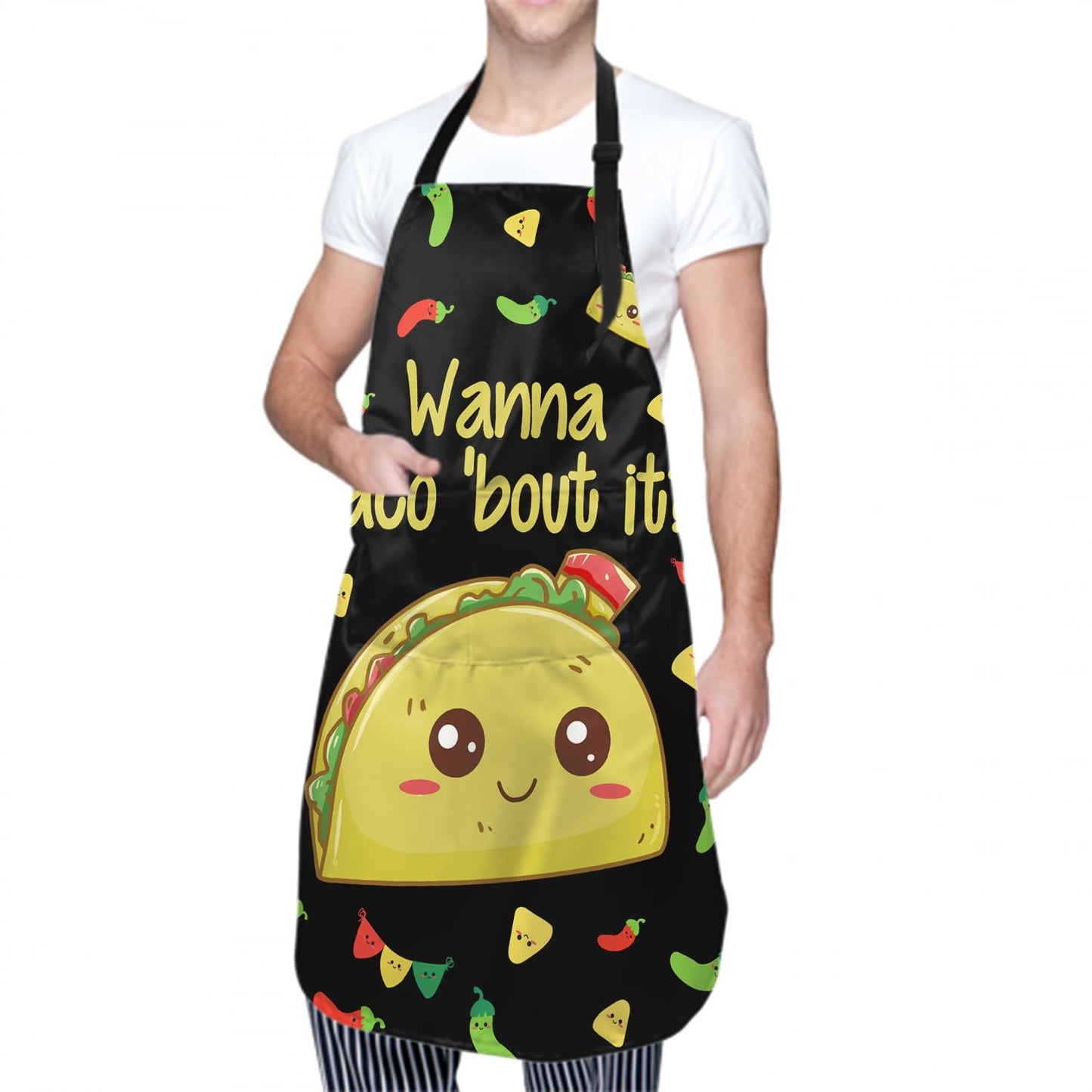Giwawa Unisex Adult Apron Waterproof Stain Resistant Kitchen Cooking Apron with 2 Pockets for BBQ Grill Painting BST326H