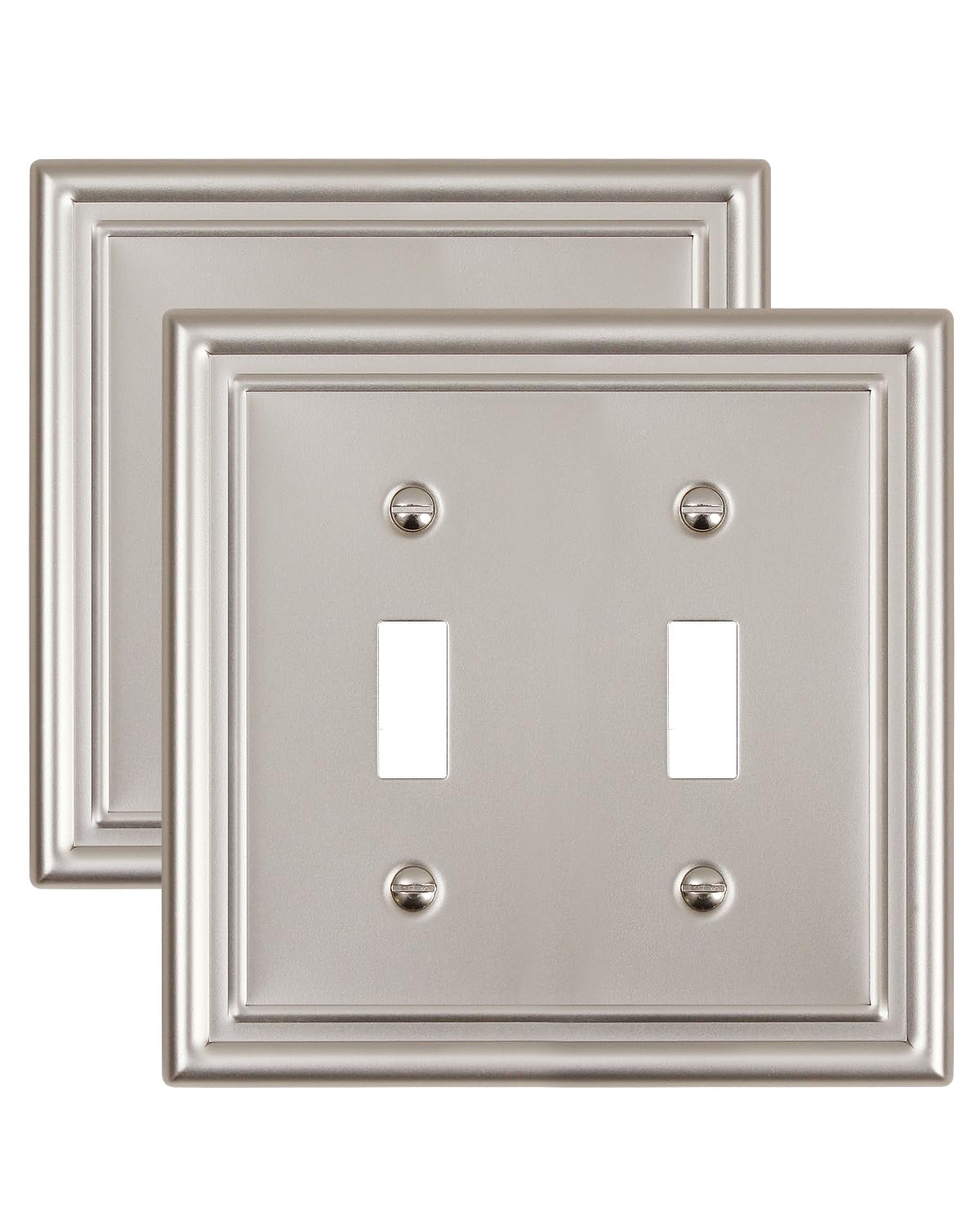 Decorative Metal Wall Plates, Switch Plates Outlet Covers (Off White/1 Decorator 4 Pack) WN420