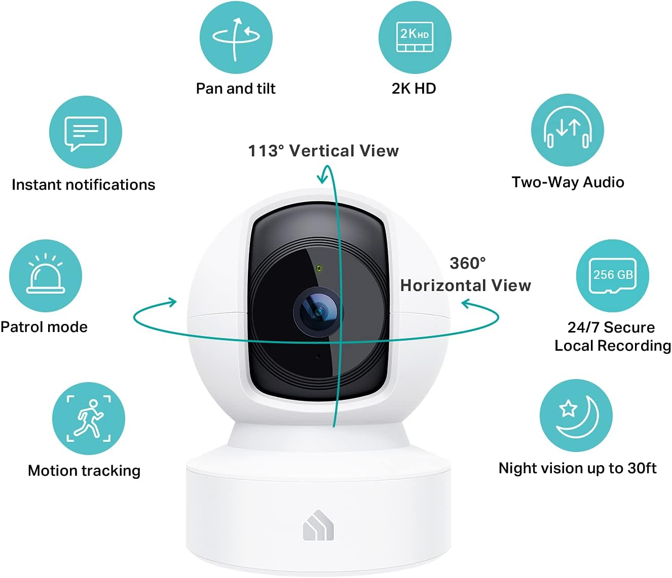 Kasa Spot Pan Tilt 24/7 - 2K+ Indoor Pan/Tilt Wired Security Camera - Works as a Baby Monitor & Pet Camera Recoding 76