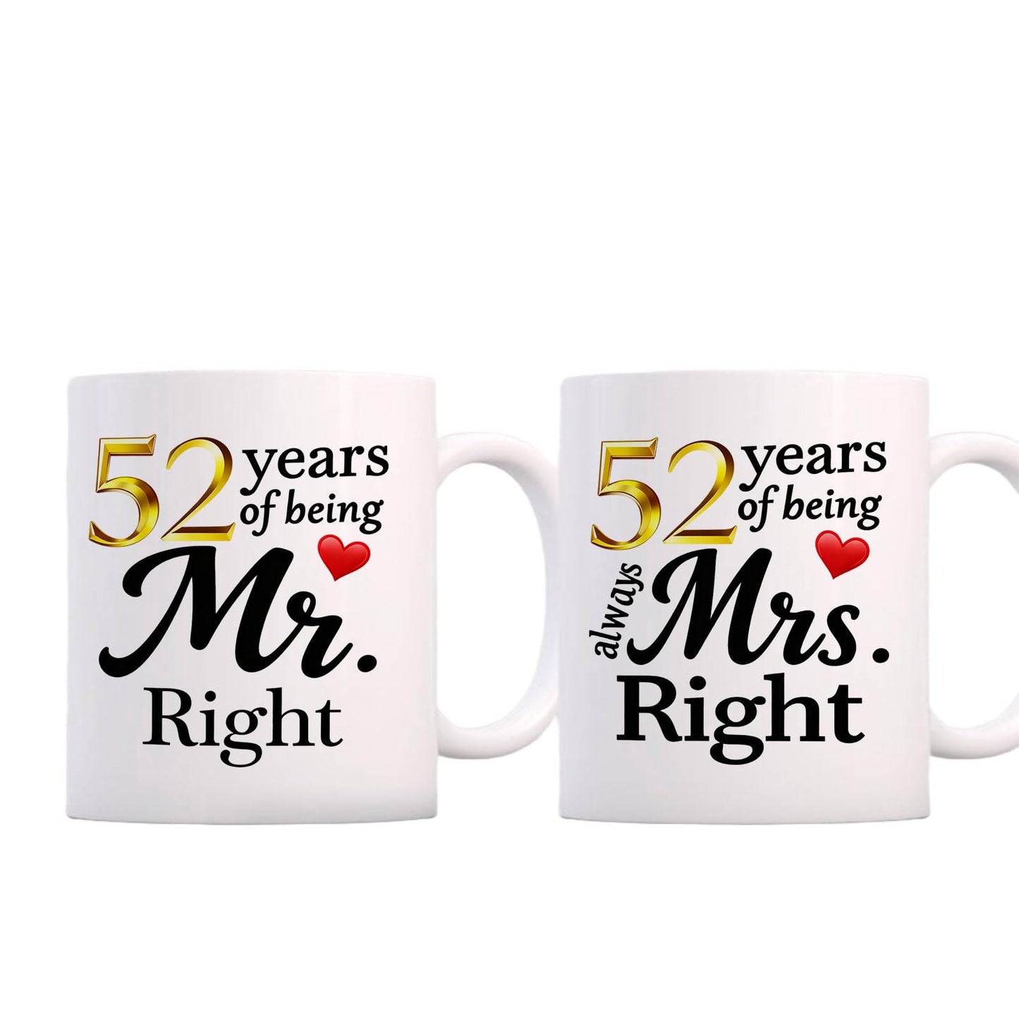 10 Year Anniversary For Couple Coffee Mugs Set of 2-10th Wedding Gifts Decorations for Parents Grandparents Husband Wife Him Her 11oz (10th) BST220