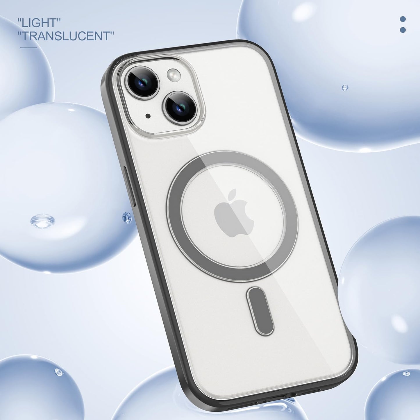 PULOKA for iPhone Case Compatible with Magsafe, Color Bumper & Clear TPU Back Hybrid Shockproof Cover (White, iPhone 16 Pro Max) WN420