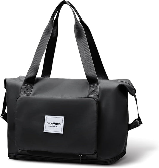 WOOMADA Foldable Travel Duffel, Weekender & Carry-On Bag with Expandable Space BST326H
