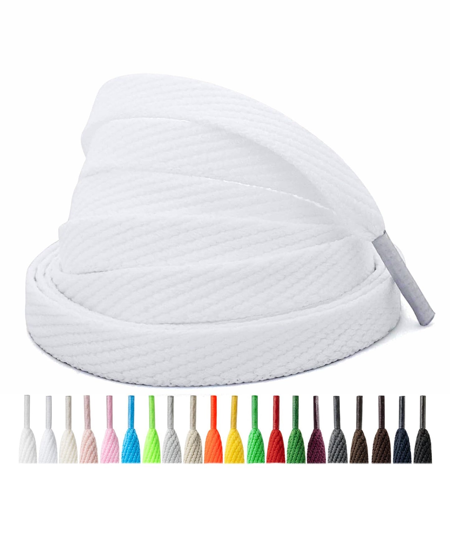 Handshop 2 Pairs Athletic Flat Shoe Laces for Sneakers in 20 Colors, 2/5" Wide Replacement Shoelaces in 30"-63" WN420