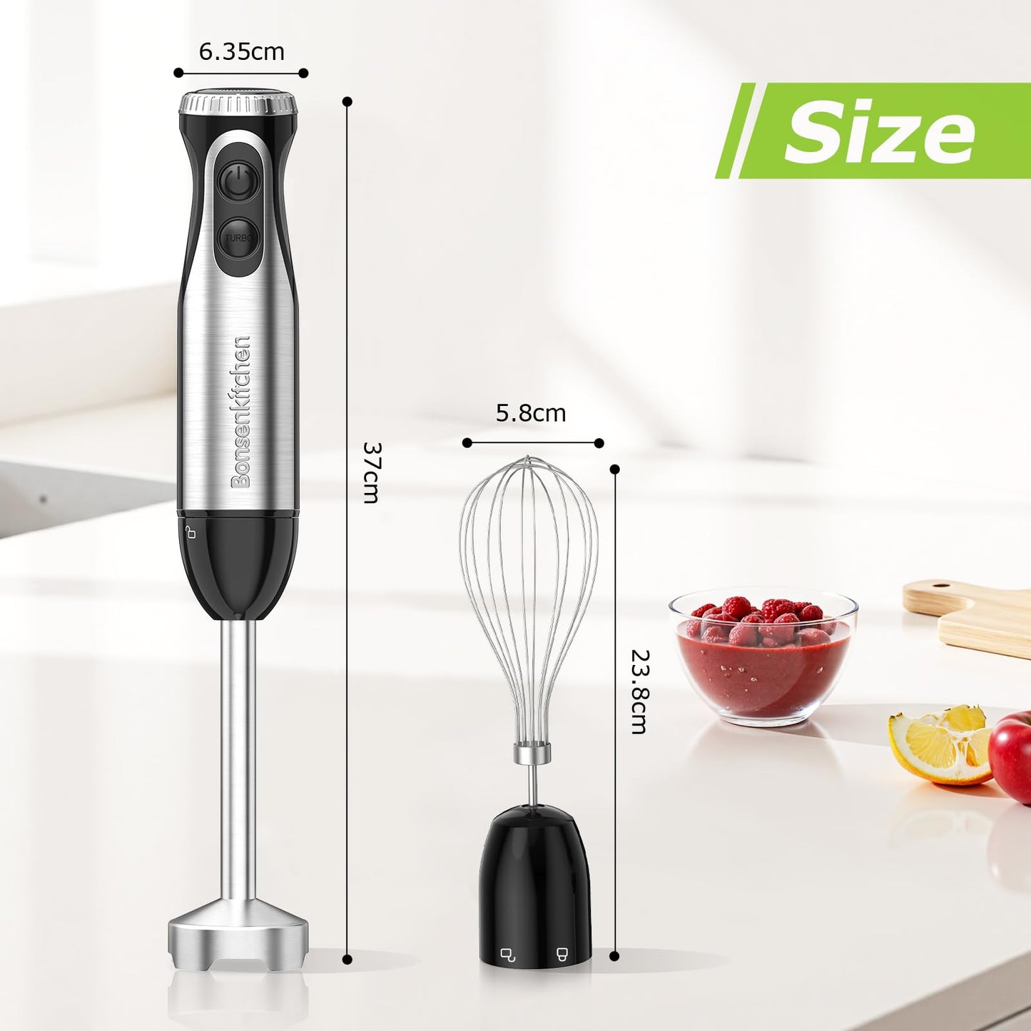 Bonsenkitchen Immersion Blender Handheld with Food Processor RD12