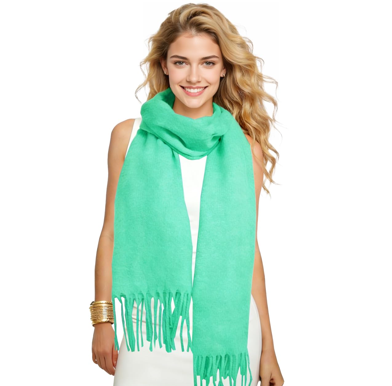 Winter Soft Long Scarf, Pashmina Shawls and Wraps, Warm Large Scarves for Men Women Evening Dress Wedding WN420