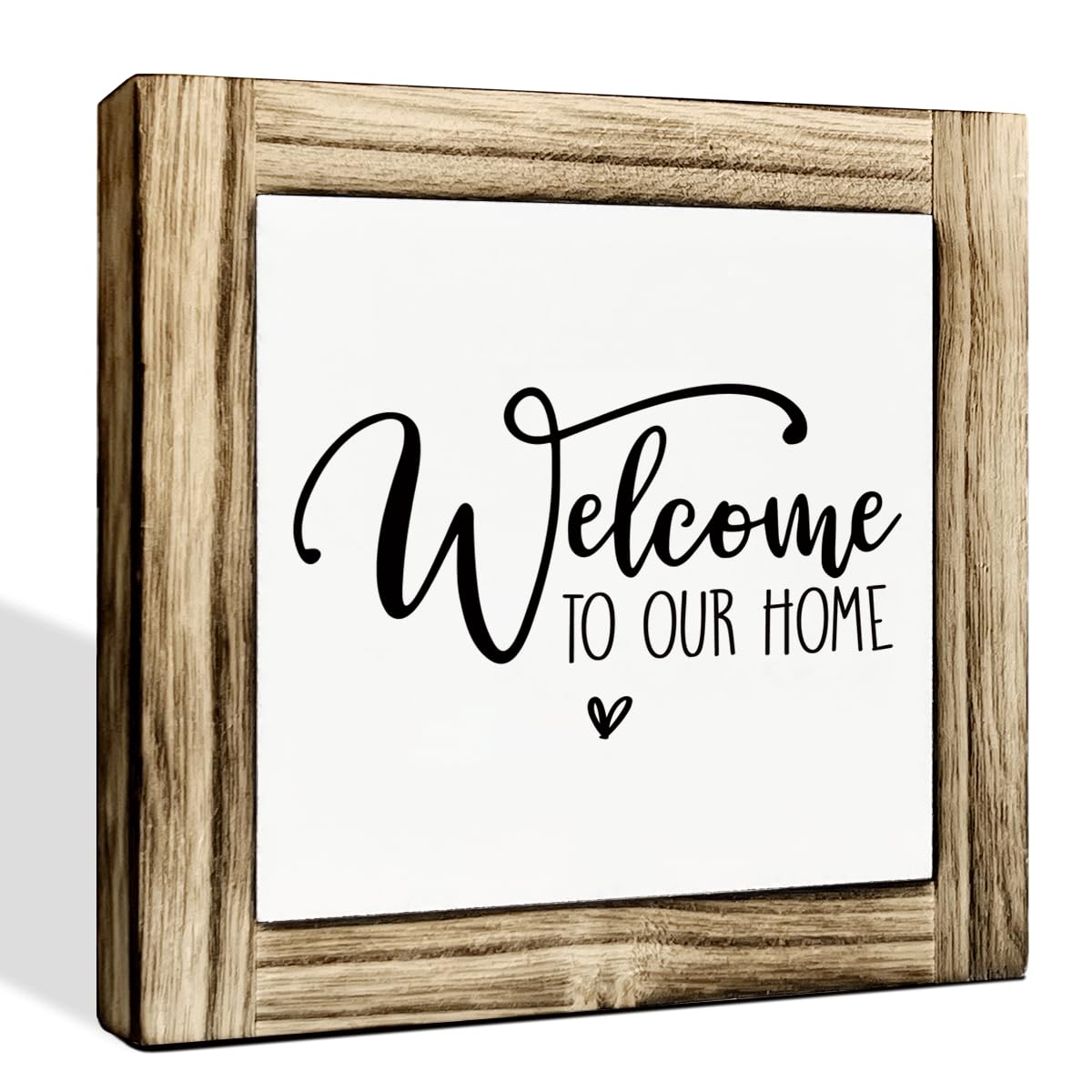 Homes Decor Signs, Decorative Wooden Box Sign, Farmhouse Decors for Living Room, Bedroom, Kitchen, New Home Decor, Shelf Counter Decoration, Home Sweet Home Sign, 5.9×5.9 inches BST220