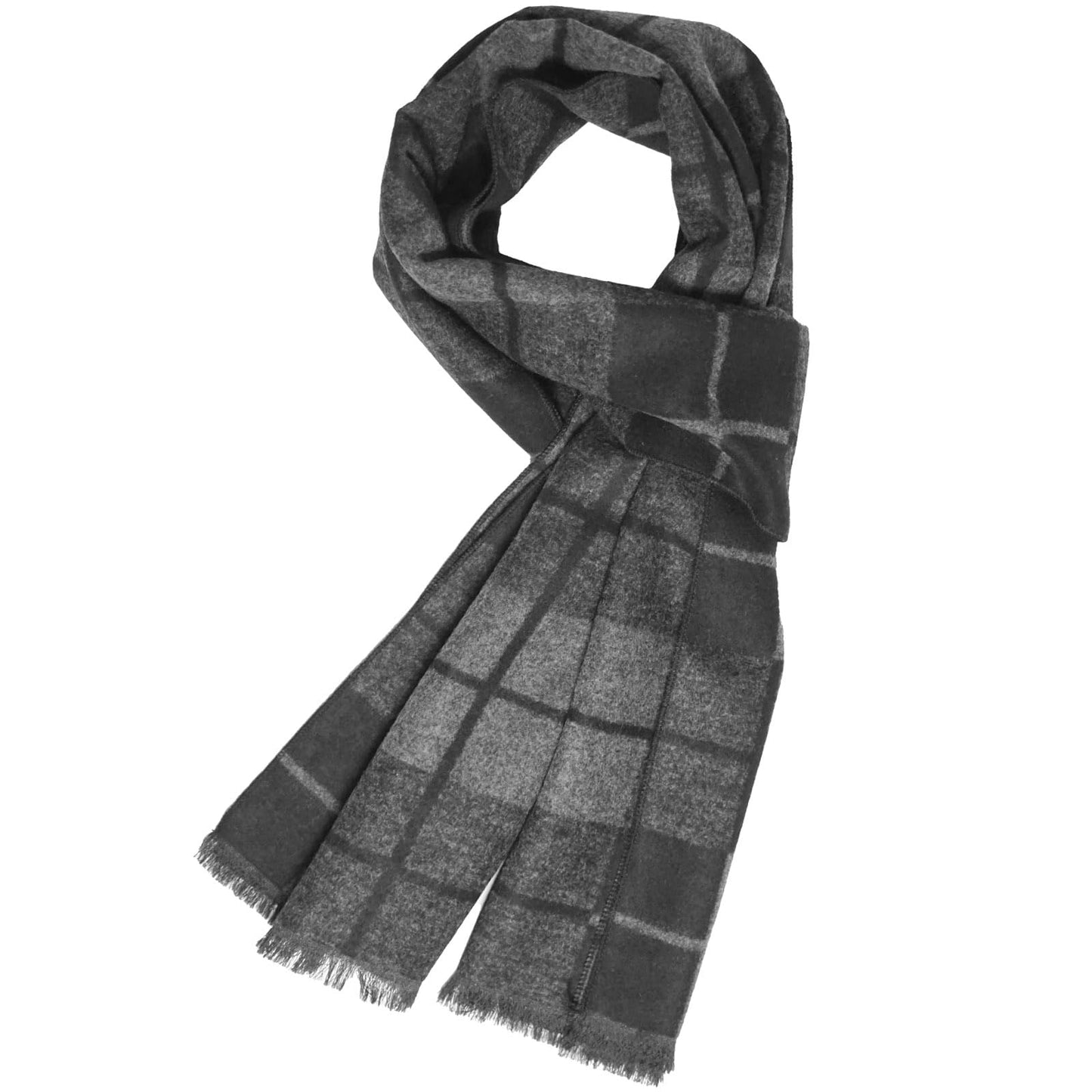 Mens Winter Scarf Cashmere Feel Warm Scarves Long Plaid Tassel Scarf for Men WN420