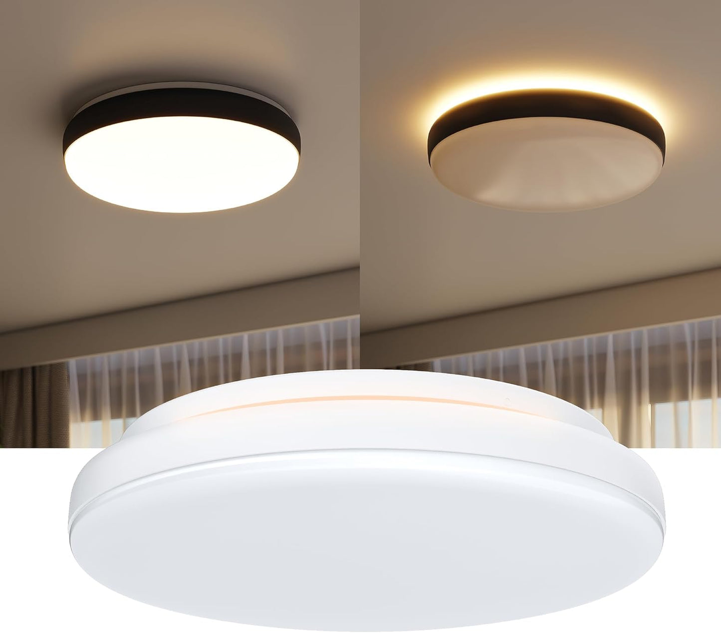 HALO FM 11” Indoor LED Flush Mount Ceiling Light w/Night Light 31