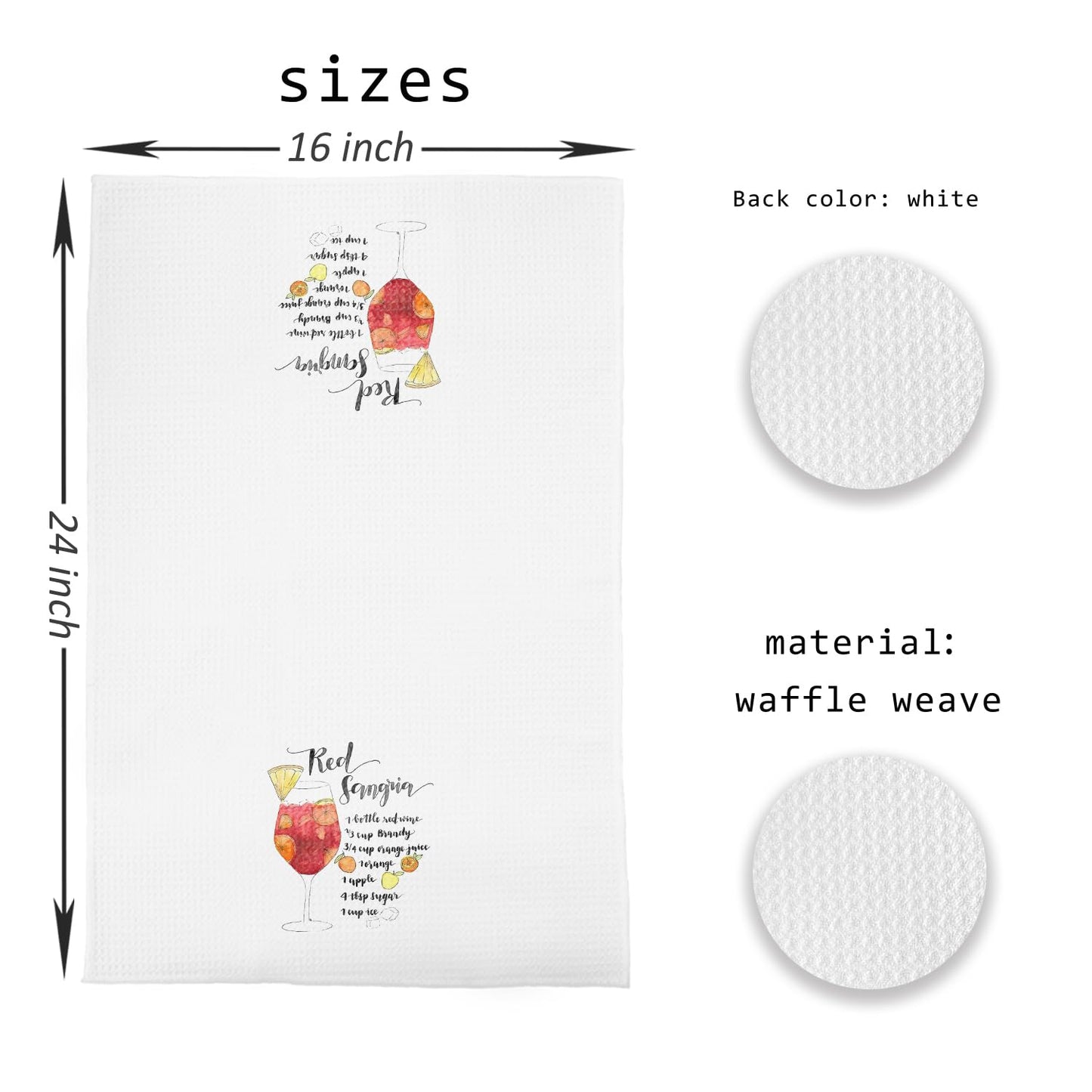 Bon Appetite Modern Kitchen Towels, Farmhouse French Dish Tea Towels for Kitchen, Gifts for Cooking Lovers Decorative Hand Towels, 16x24 Inch WN420