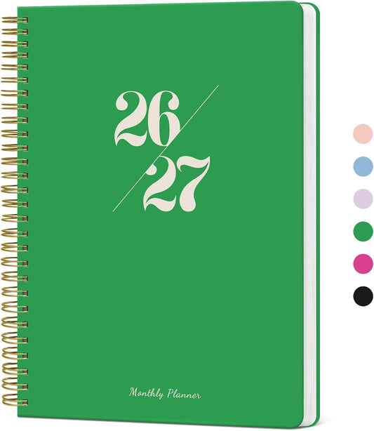 Monthly Planner 2026-2027, 2 Year Months Calendar Planner 2026-2027, Runs from January 2026 - Decembe 2027, 7" x 10", 24 Months, Perfect for School Office Home Planning - Racing Green WN420