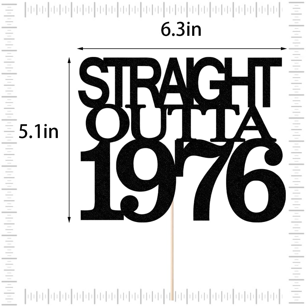 Black Glitter Straight Outta 1961 Cake Topper,Hello 65,Funny 65th | Birthday Cake Topper,65 Fabulous,Cheer to 65 Years,Men and Women 65th Birthday/Wedding/Anniversary Party Decorations BST202