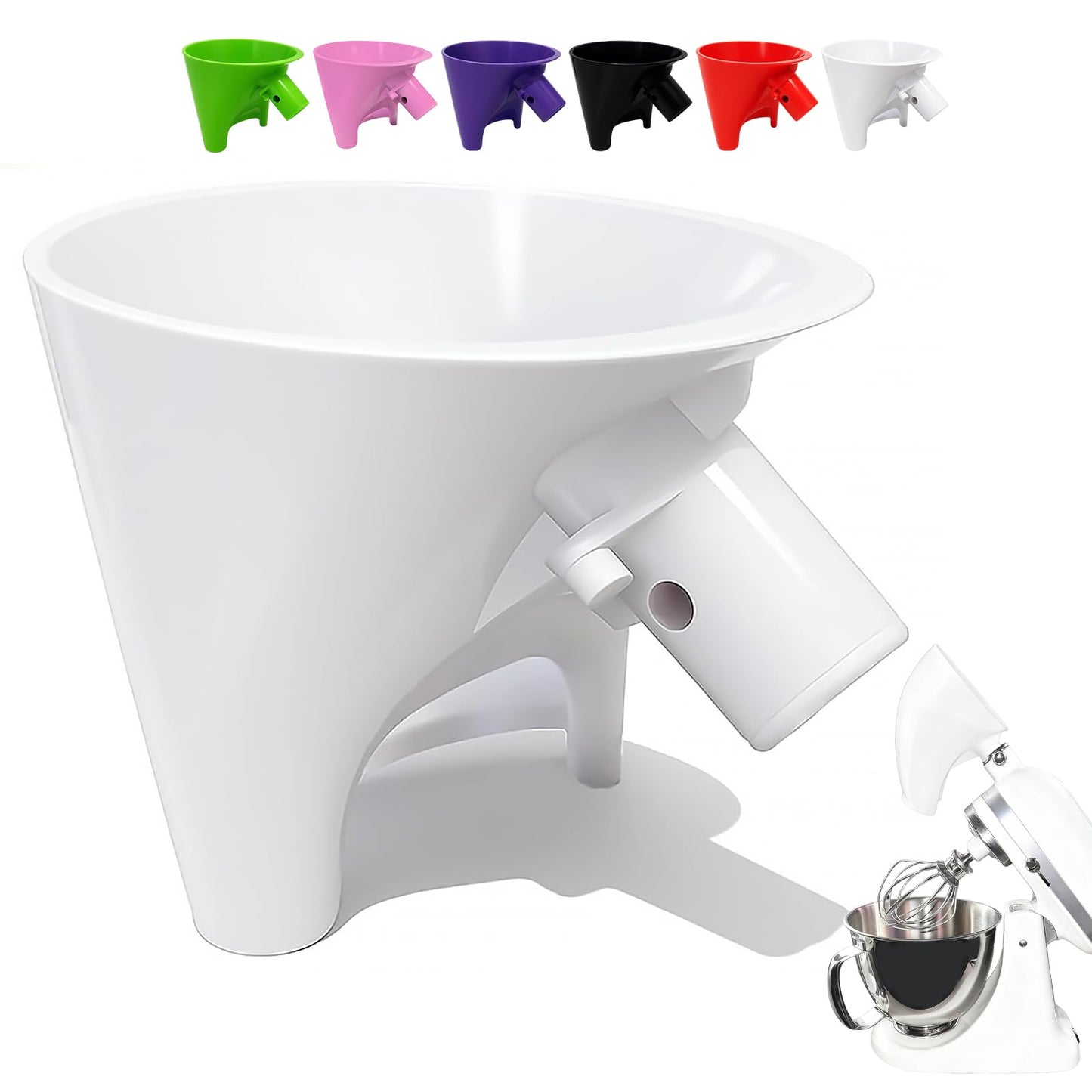 2026 New Flour Funnel for Kitchen Aid Mixer,Fits Tilt-Head 4.5–5 Qt (KSM150), Kitchen Aid Accessories and Attachments,Powder Funnel with Easy-Pour, Prevents Spills,Easy to Clean Baking Tool(Black) BST220