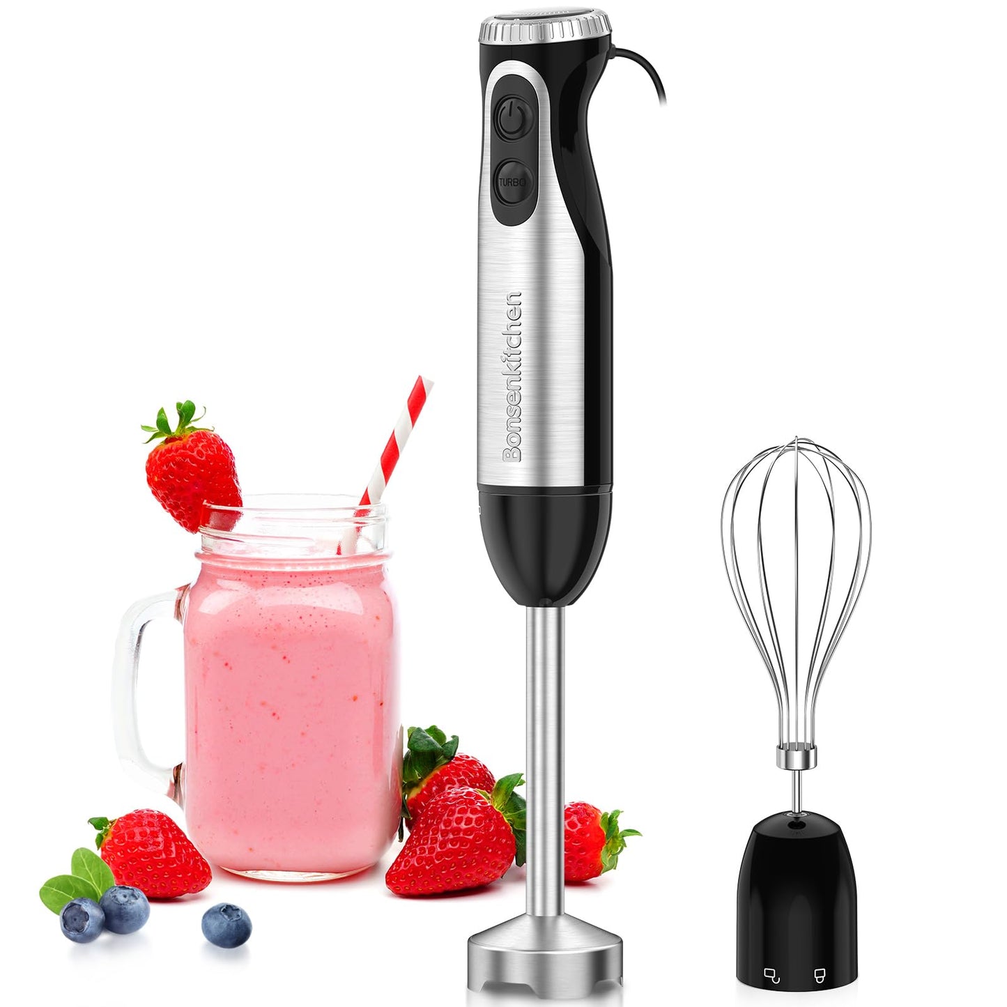 Bonsenkitchen Immersion Blender Handheld with Food Processor RD12