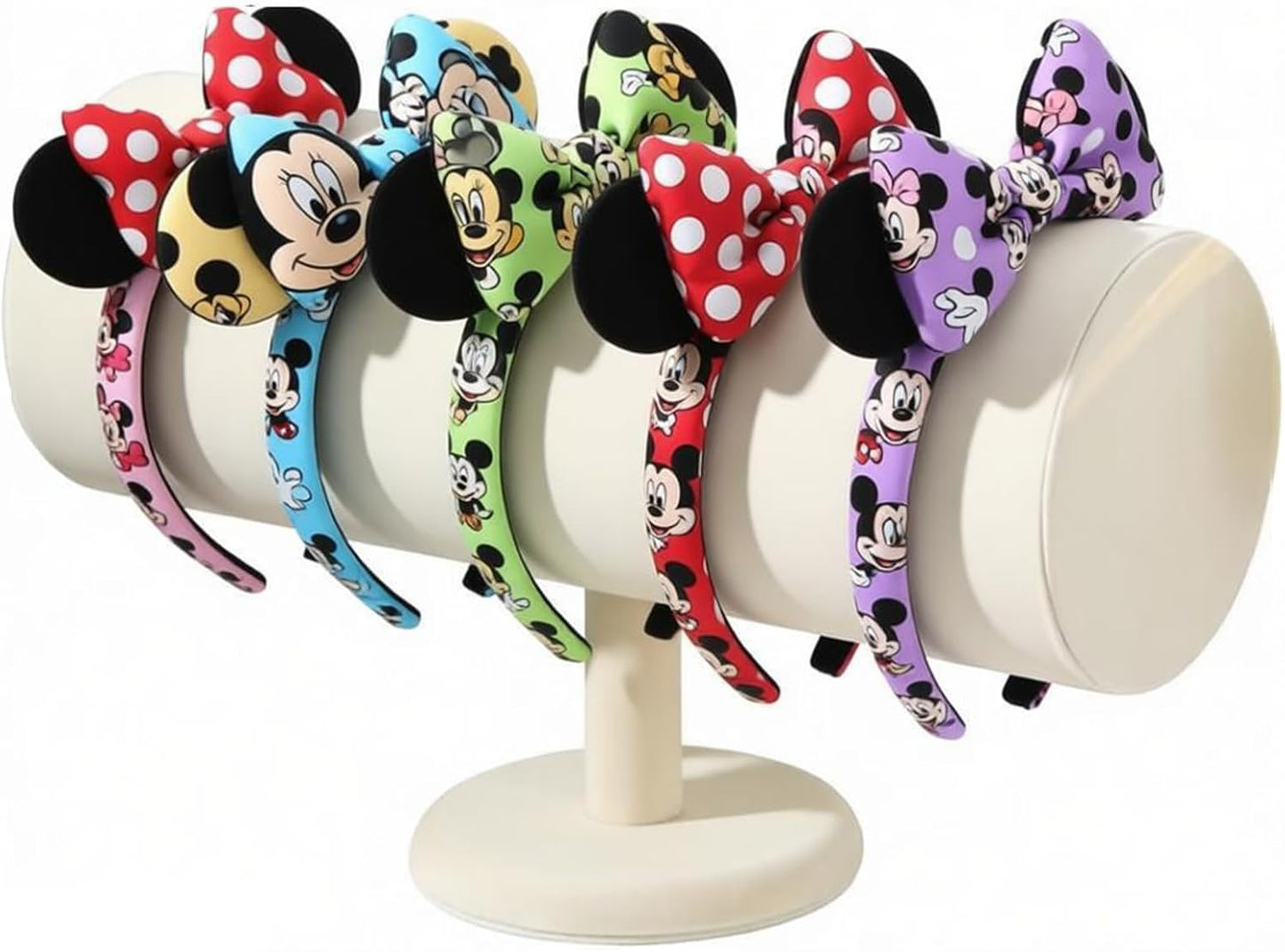 Headband Holder Organizer Tower, Soft Velvet Hairband Stand Display, Hair Hoop Accessories Storage for Home Bedroom or Store Shop Selling (Beige, T-Bar) BST202