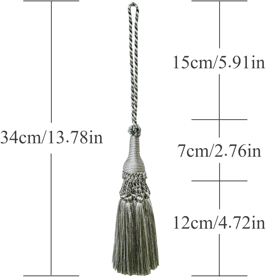 1 Pack Decorative Tassel with Hanging Loop, 13.78 in Total Length – Elegant Curtain Tieback, Door Handle Ornament, and Home Décor Accent - E96147_B BST326L