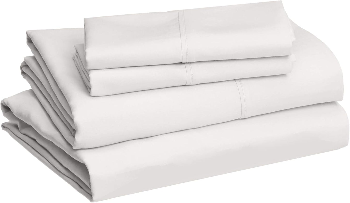 Amazon Basics Microfiber 4 Piece Bed Sheet Set King Cream 99