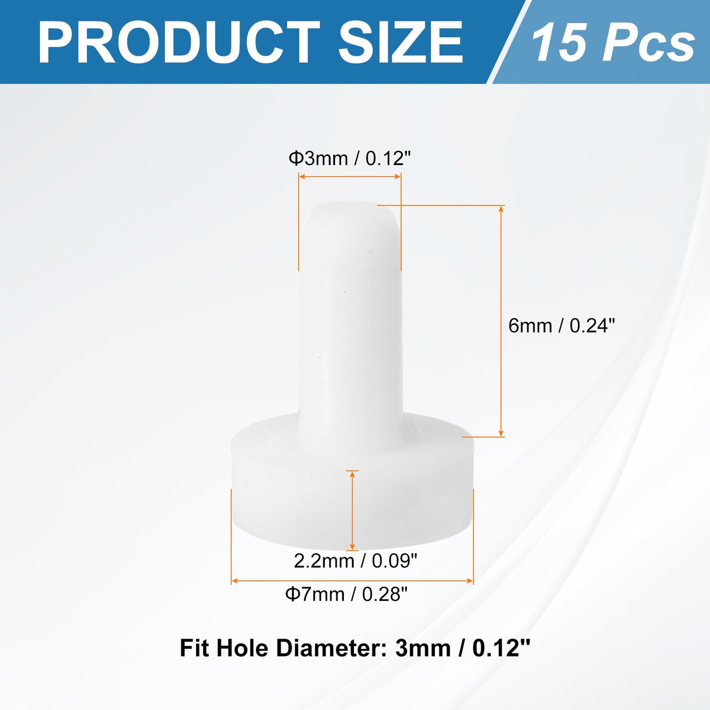 uxcell 15Pcs Silicone Hole Plug, Waterproof Solid T-Shaped Rubber Stoppers Bottle Seal Tube Pipe Plugs End Cap for 5.8mm/0.23" Hole for Bathtub Bottle, 0.31" Plug Height, Black BST326L