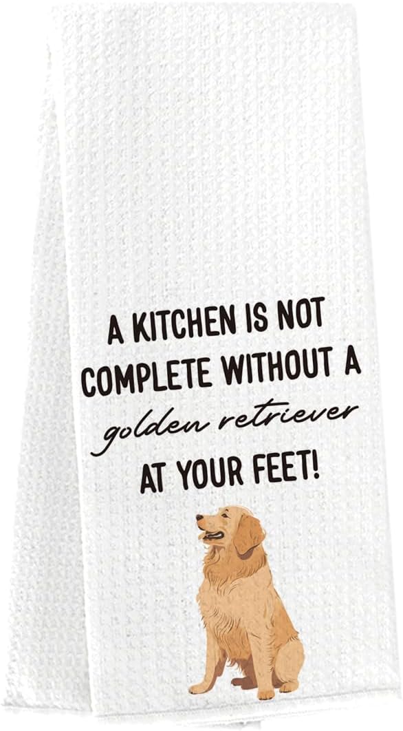 Funny Golden Retriever Dish Towels Golden Retriever Gifts for Women Men Dog Lovers Hand Towel Tea Towel for Home Kitchen Decor BST202