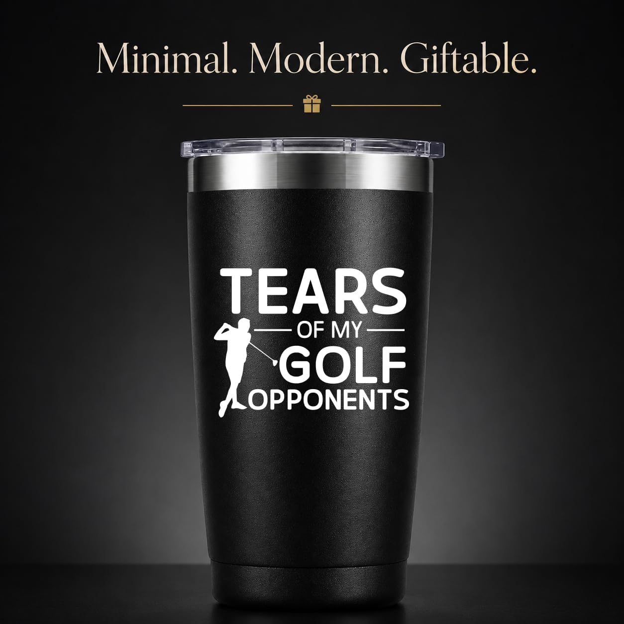 Golf Gifts for Men, Golfers, Father's Day Birthday Christmas Gift for Golf Lover Dad Husband, Vacuum Coffee Mug, 20oz Tumbler Black BST326H