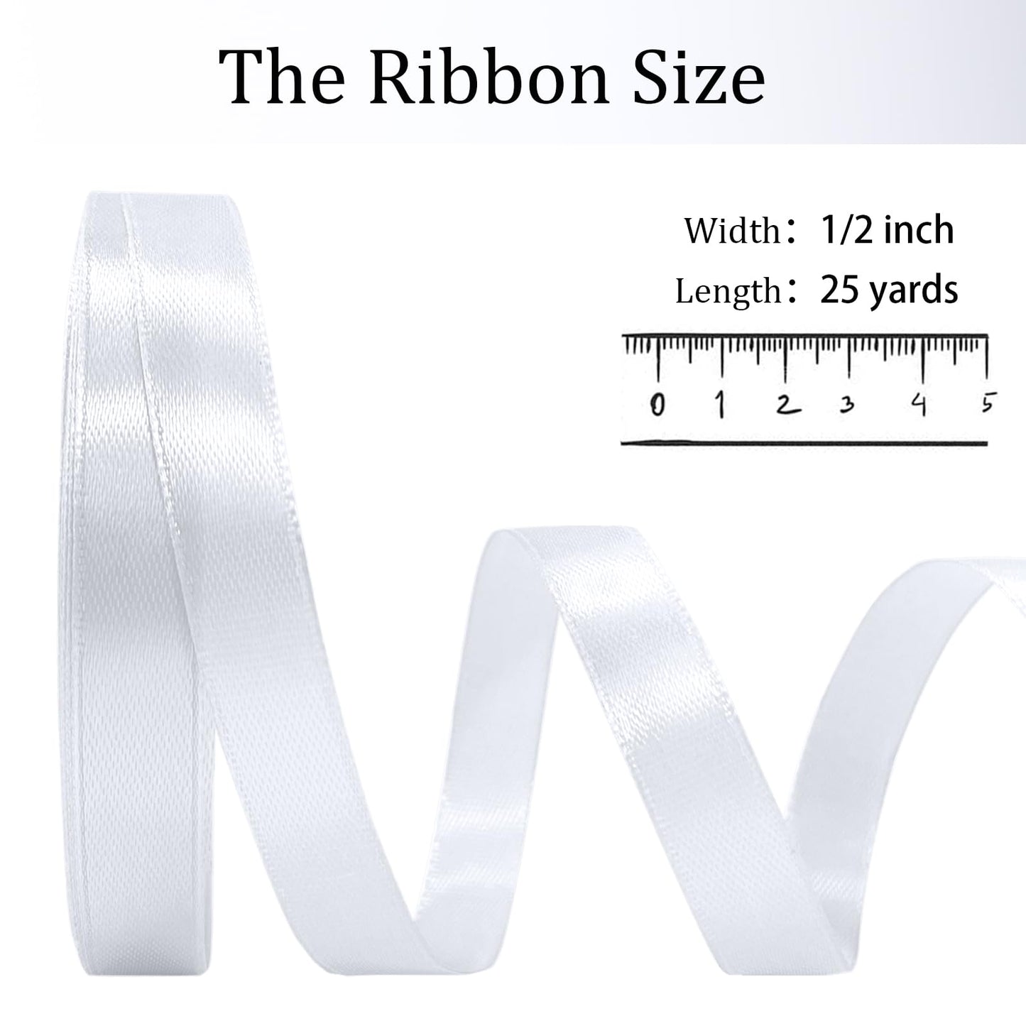 OMAIGAR Red Ribbon 1/2 Inch Width, Solid Satin Ribbons with 25 Yards Length Silk Fabric for Gift Wrapping or Wedding Party Birthday Decoration - Red,1/2 Inch x 25 Yards BST326L