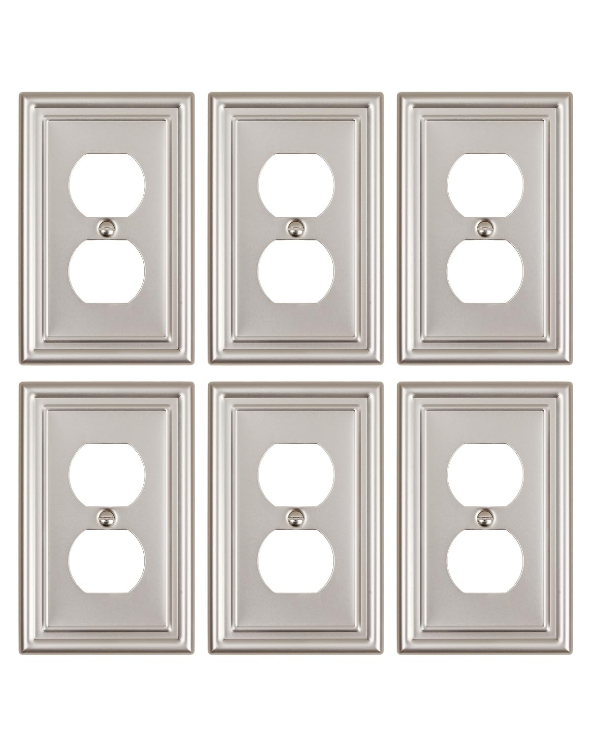 Decorative Metal Wall Plates, Switch Plates Outlet Covers (Off White/1 Decorator 4 Pack) WN420