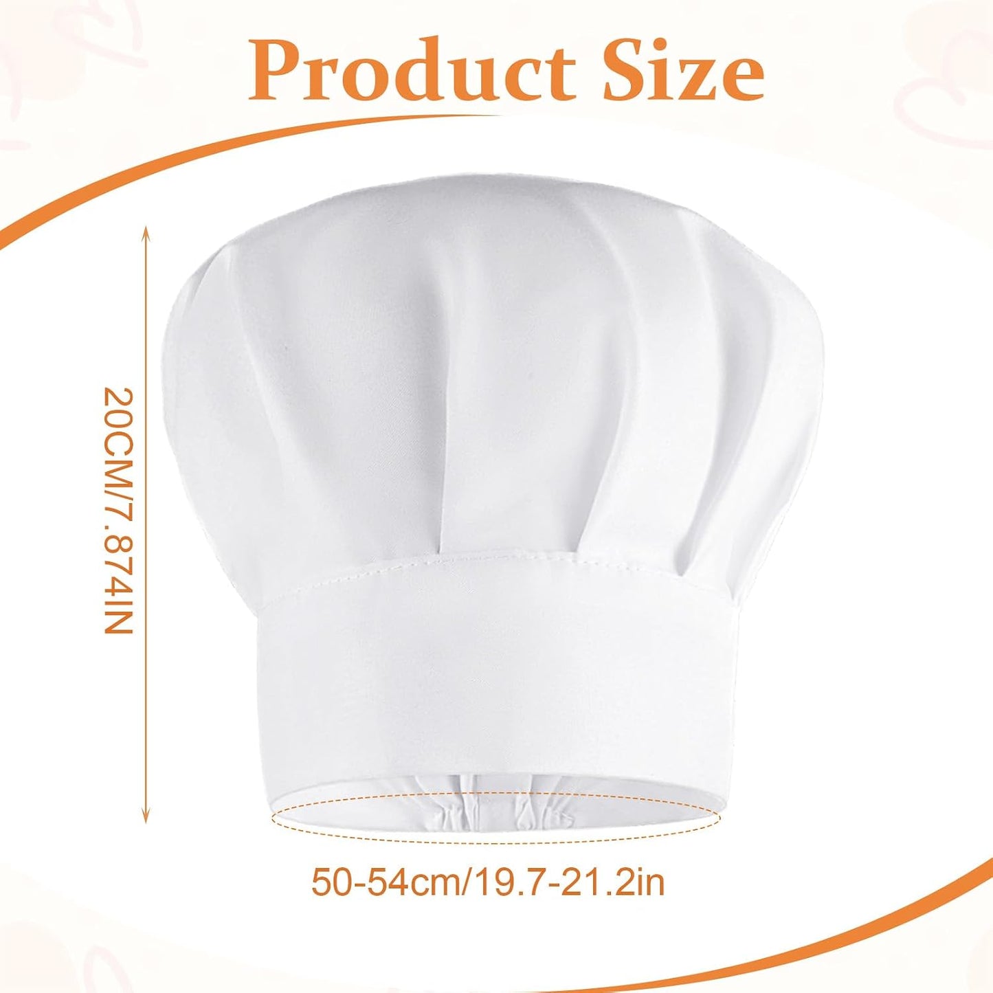 Chef Hats for Kids White Kitchen Cooking Chef Cap Polyester Cotton Baker Hat for Kitchen Baking Parties BST220