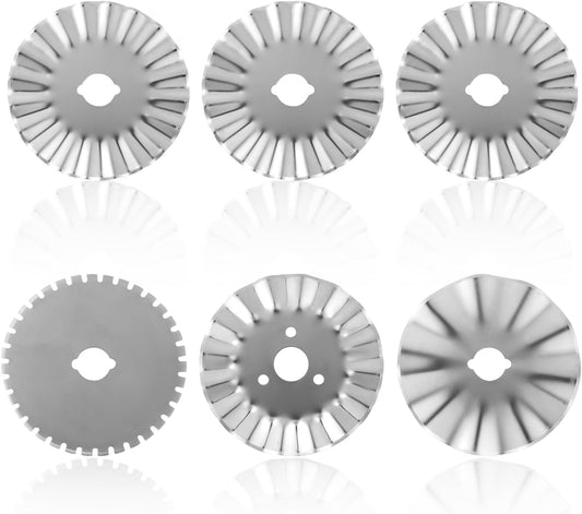 6 Pcs Rotary Cutter Blades, Rotary Cutter Blades 45mm for Quilting Rotary Blades Refill Rotary Cutter Replacement Blades for Crafts Sewing Quilting Projects BST220